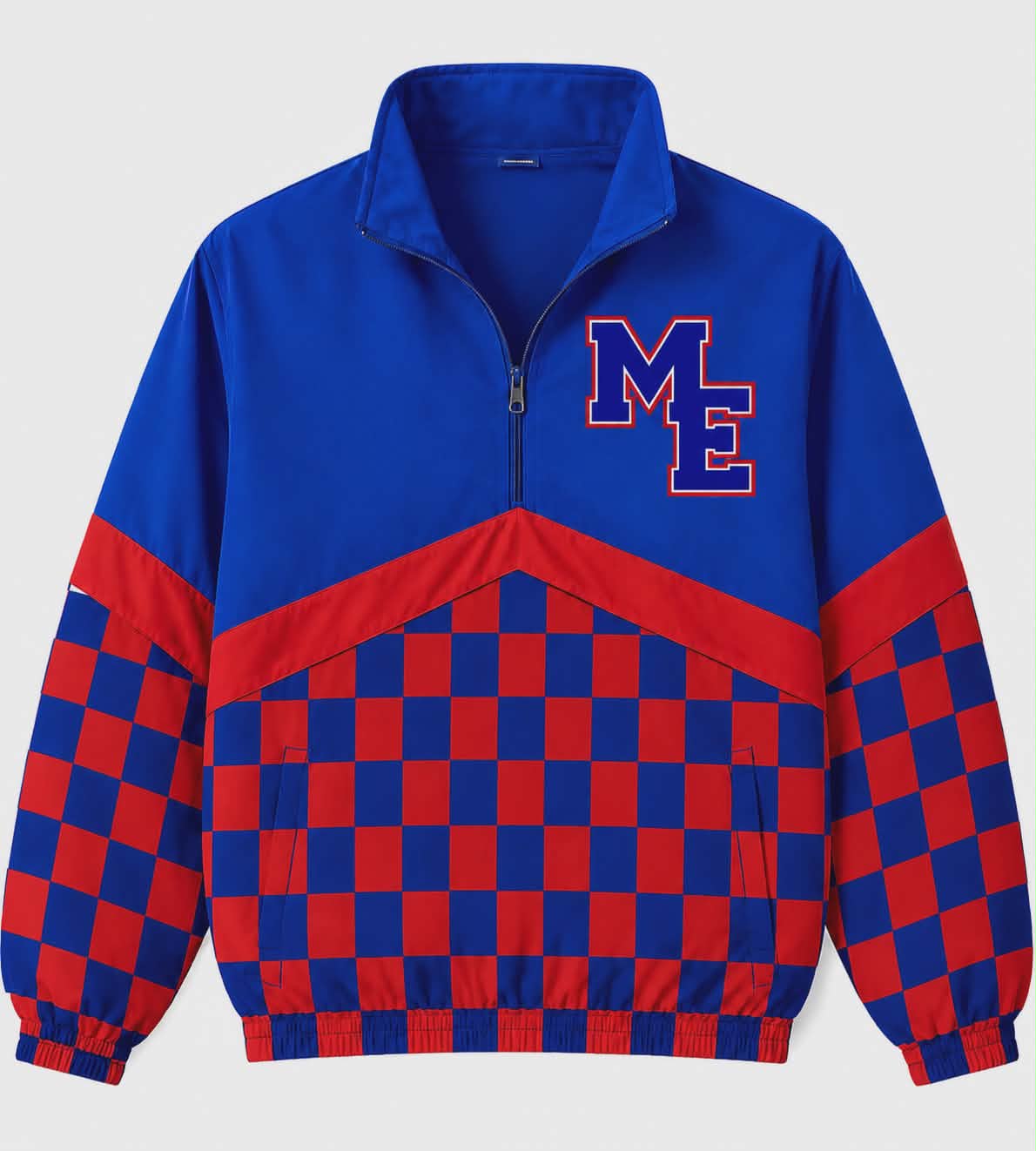 Mount Spirit Windbreaker Blue and Red Checkered