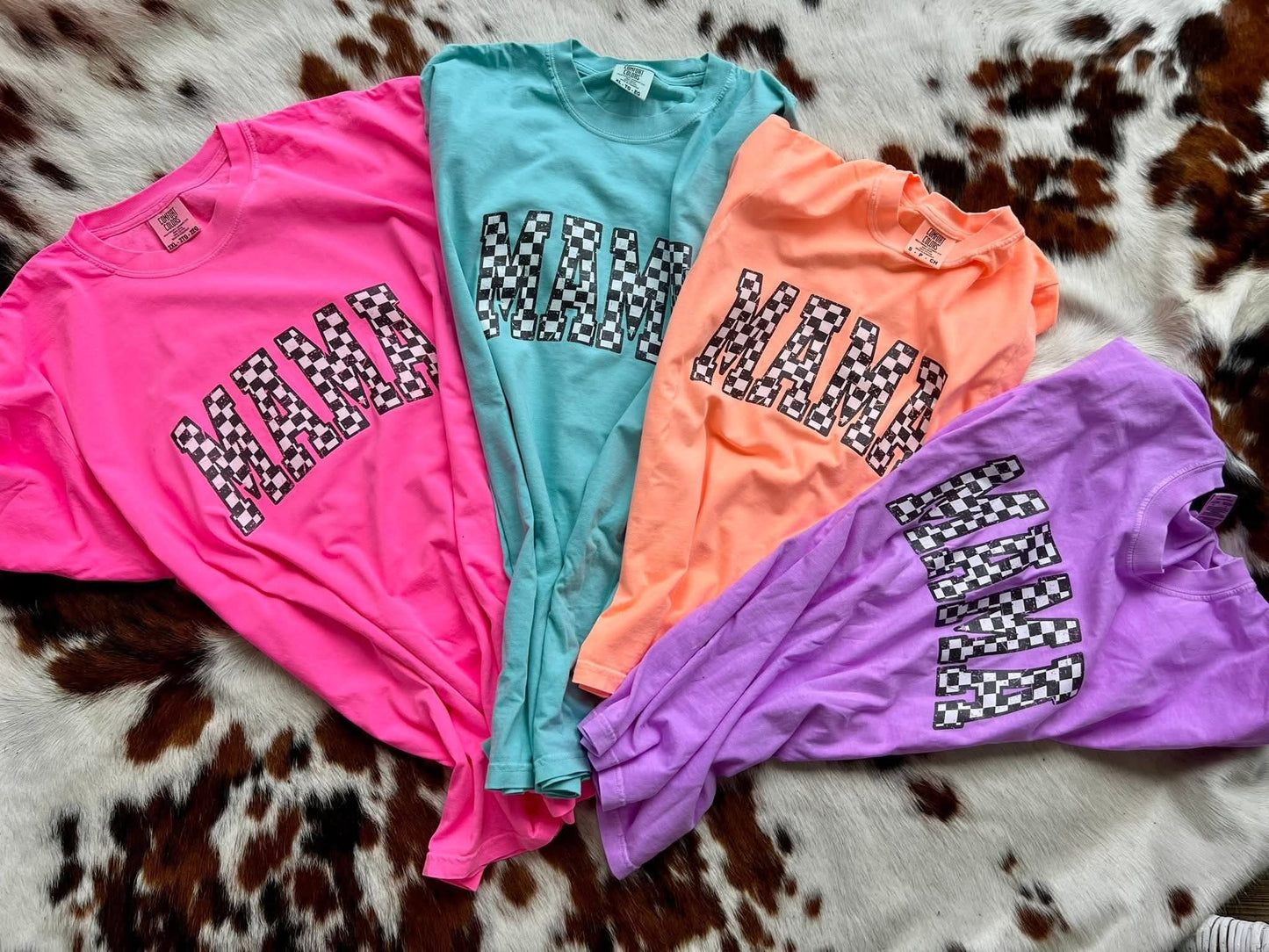 Checkered MAMA Comfort Colors T-Shirt